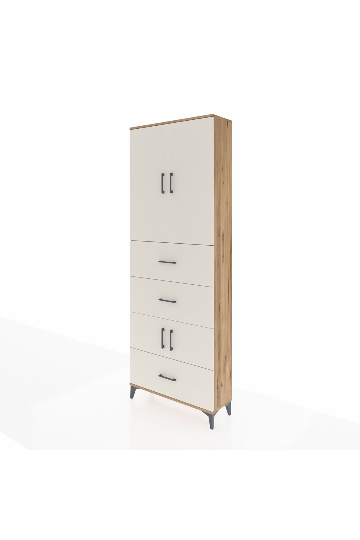Arges Dolap 4 Raflı 3 Çekmeceli 4 Kapaklı 88x30x243 - S33M195V7A