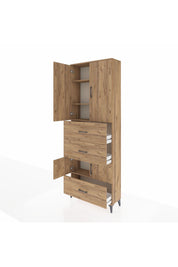 Arges Dolap 4 Raflı 3 Çekmeceli 4 Kapaklı 88x30x243 - S33M195V9A