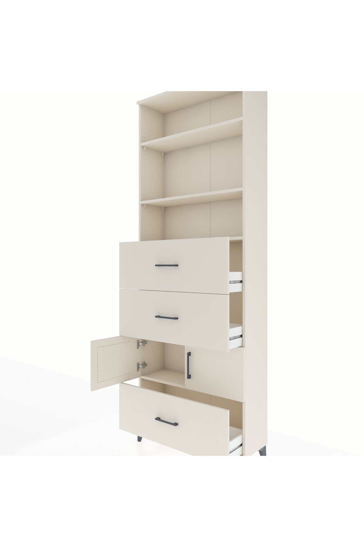 Arges Dolap 4 Raflı 3 Çekmeceli 2 Kapaklı 88x30x243 - S33M196V1A