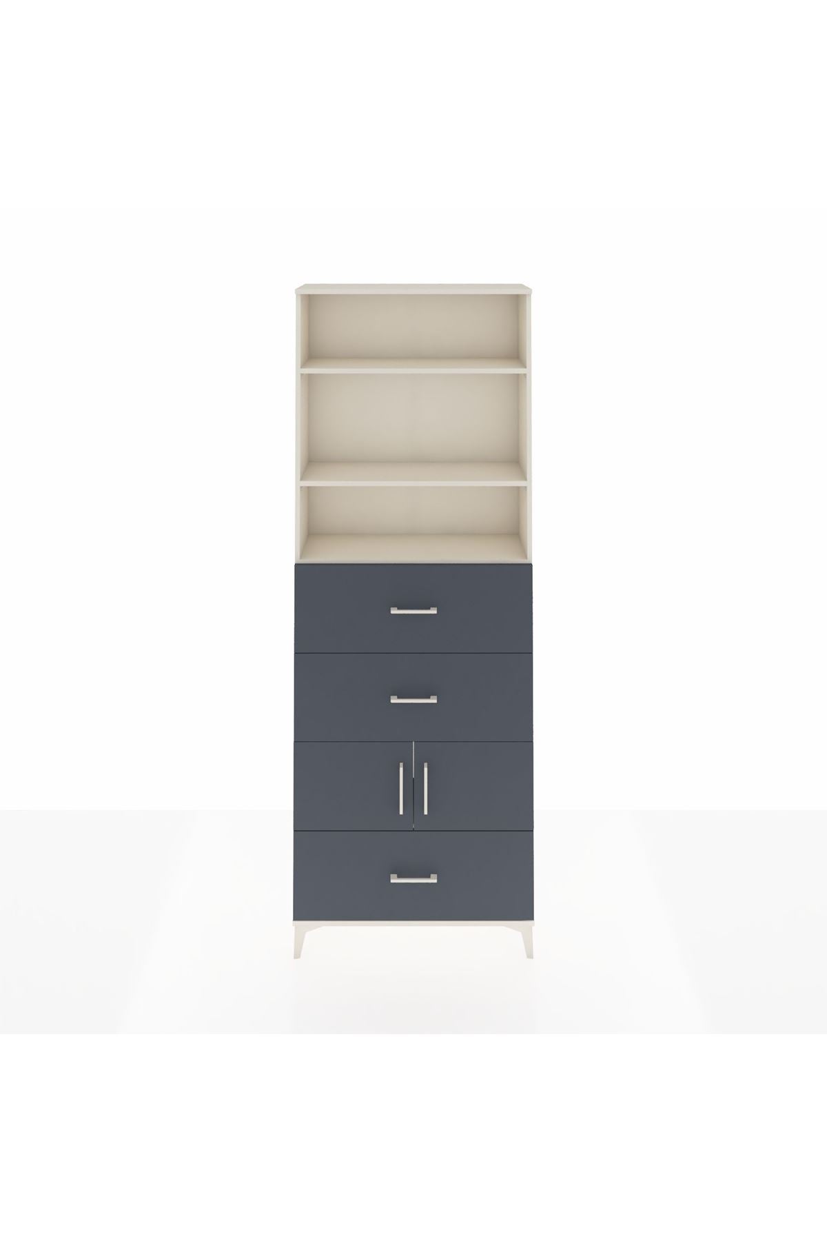 Arges Dolap 4 Raflı 3 Çekmeceli 2 Kapaklı 88x30x243 - S33M196V2A