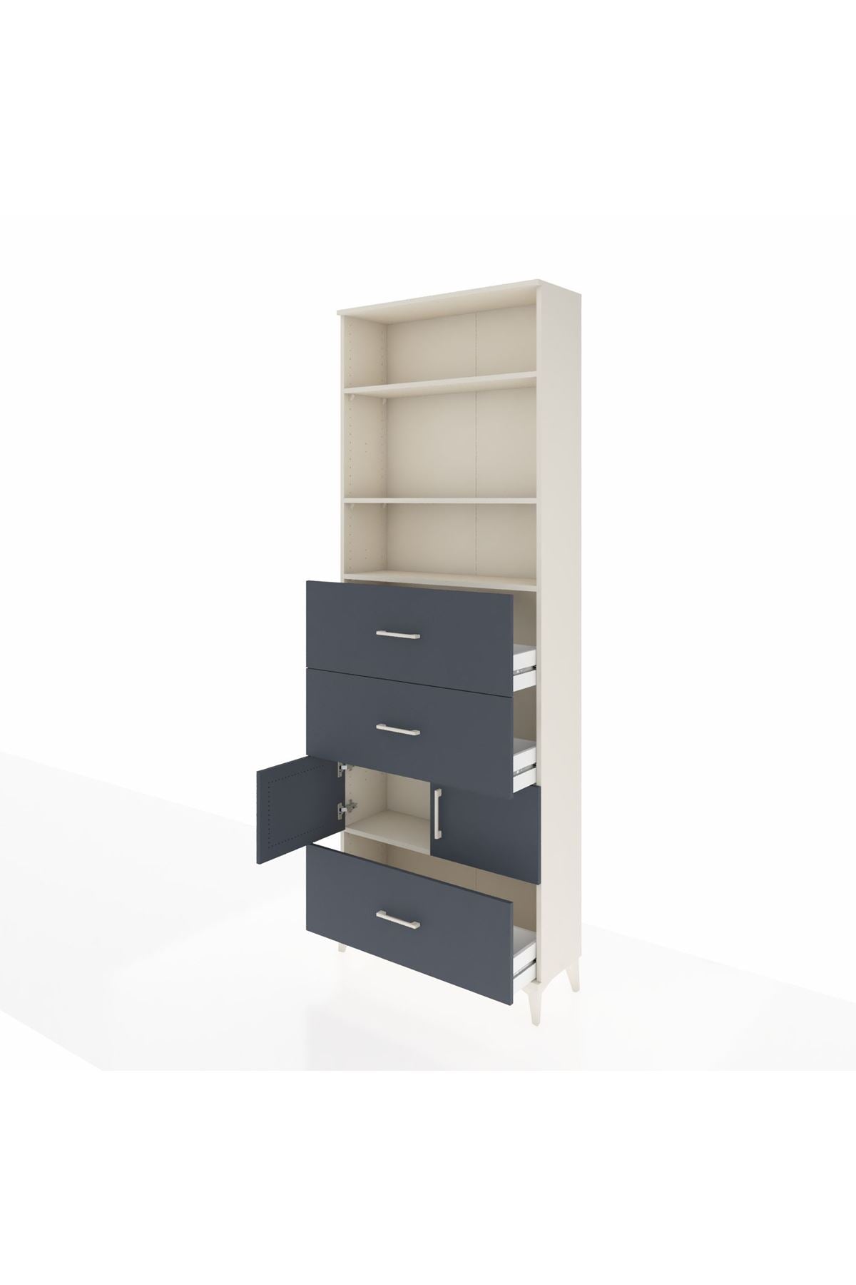 Arges Dolap 4 Raflı 3 Çekmeceli 2 Kapaklı 88x30x243 - S33M196V2A