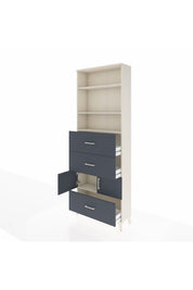 Arges Dolap 4 Raflı 3 Çekmeceli 2 Kapaklı 88x30x243 - S33M196V2A