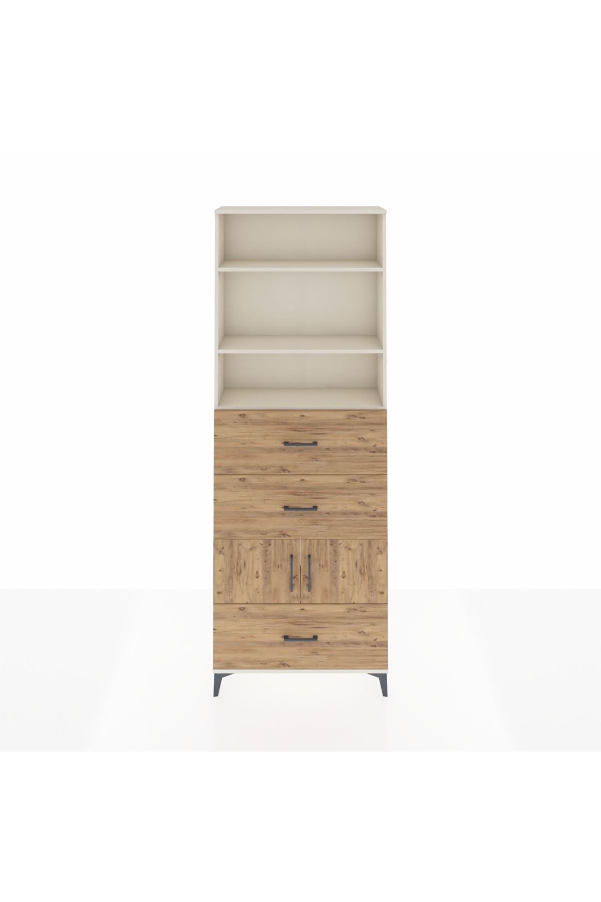 Arges Dolap 4 Raflı 3 Çekmeceli 2 Kapaklı 88x30x243 - S33M196V3A