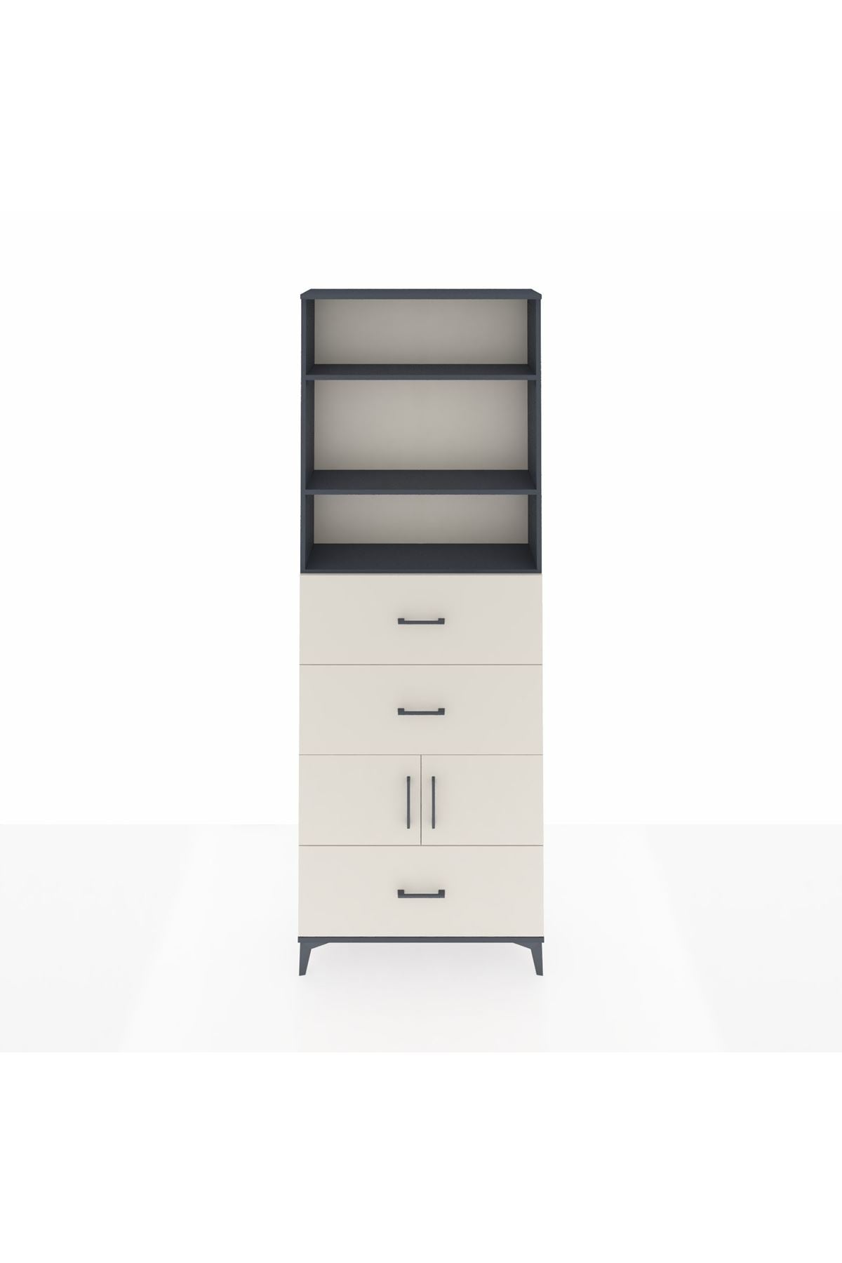Arges Dolap 4 Raflı 3 Çekmeceli 2 Kapaklı 88x30x243 - S33M196V4A