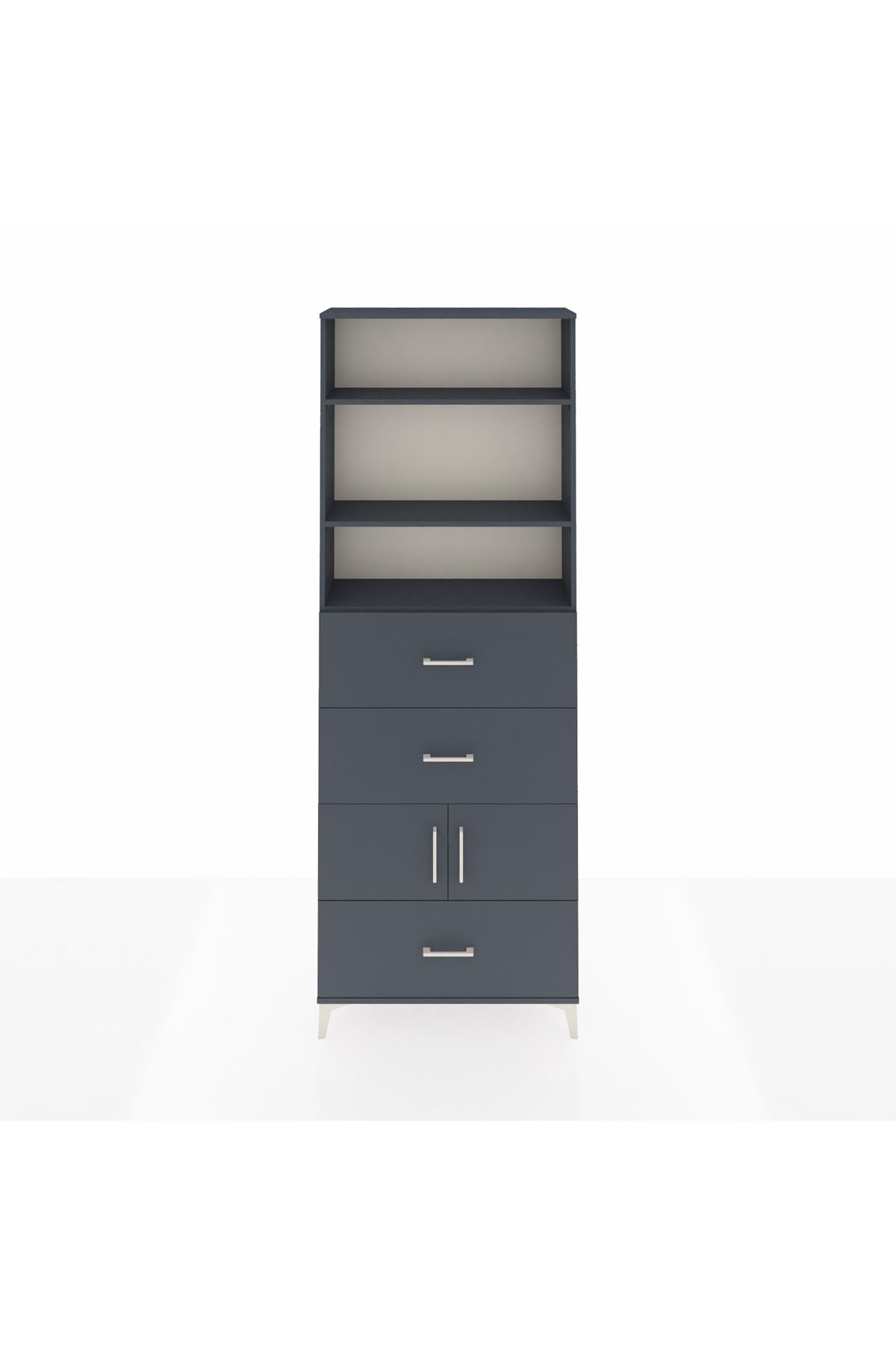 Arges Dolap 4 Raflı 3 Çekmeceli 2 Kapaklı 88x30x243 - S33M196V5A
