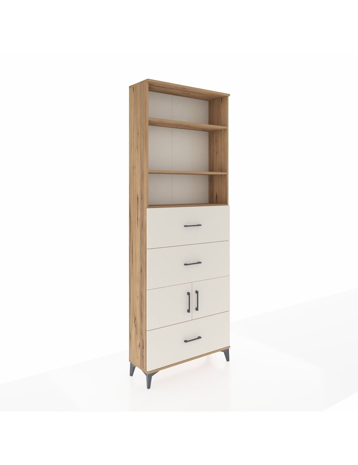 Arges Dolap 4 Raflı 3 Çekmeceli 2 Kapaklı 88x30x243 - S33M196V7A