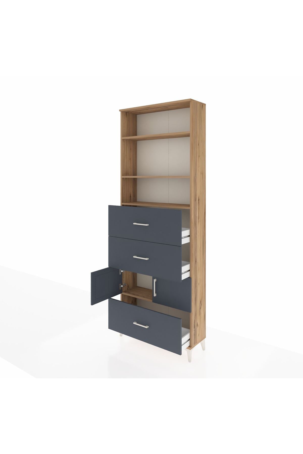 Arges Dolap 4 Raflı 3 Çekmeceli 2 Kapaklı 88x30x243 - S33M196V8A