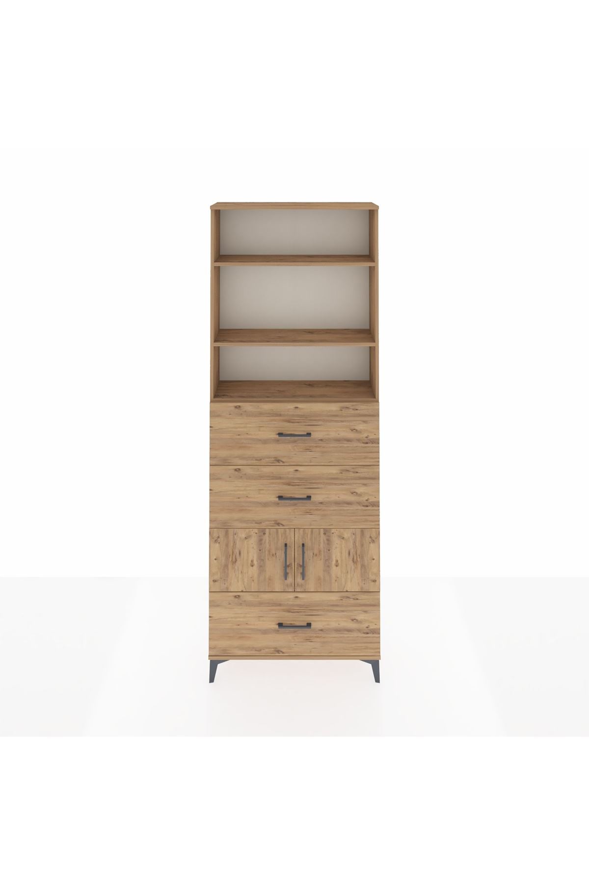 Arges Dolap 4 Raflı 3 Çekmeceli 2 Kapaklı 88x30x243 - S33M196V9A