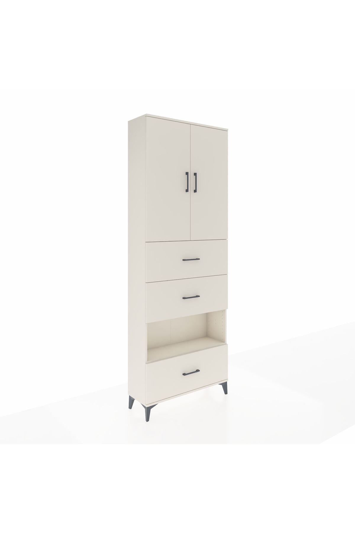 Arges Dolap 4 Raflı 3 Çekmeceli 2 Kapaklı 88x30x243 - S33M197V1A