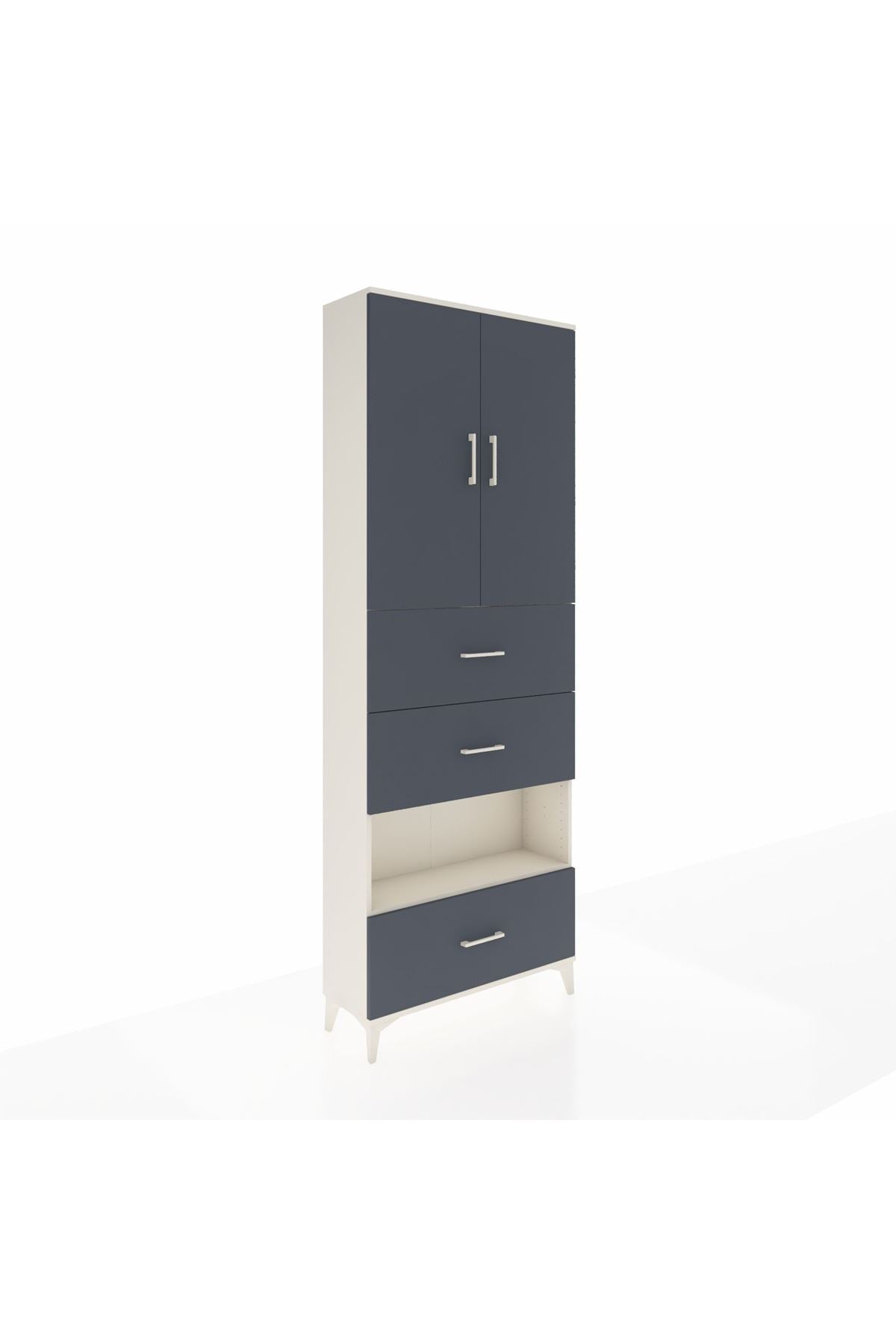 Arges Dolap 4 Raflı 3 Çekmeceli 2 Kapaklı 88x30x243 - S33M197V2A