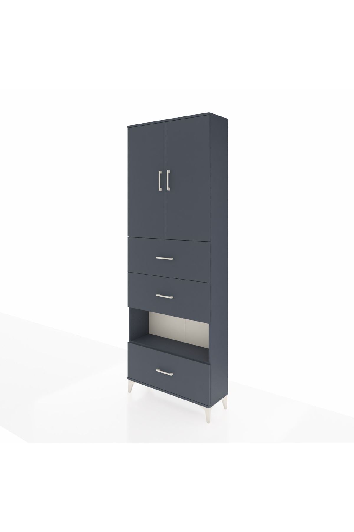 Arges Dolap 4 Raflı 3 Çekmeceli 2 Kapaklı 88x30x243 - S33M197V5A