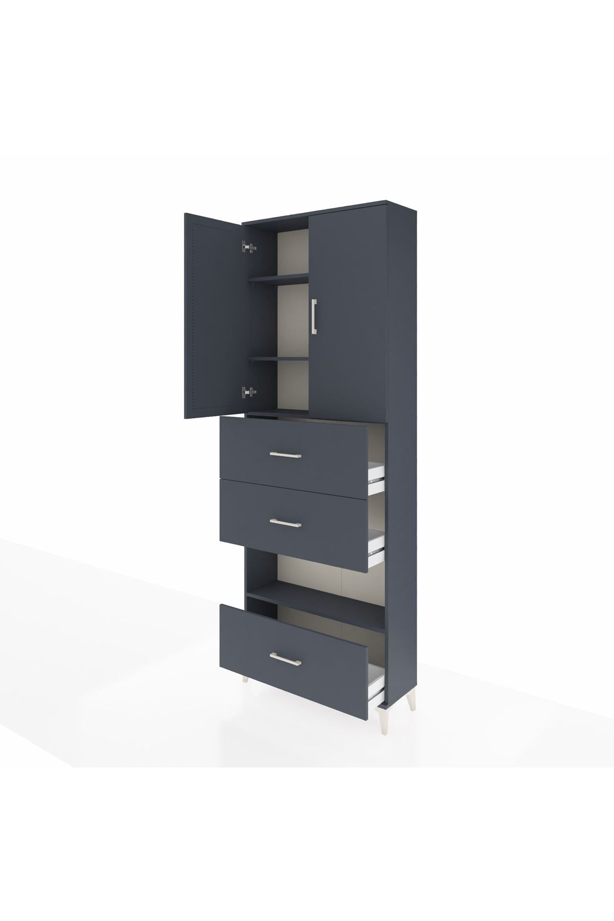 Arges Dolap 4 Raflı 3 Çekmeceli 2 Kapaklı 88x30x243 - S33M197V5A