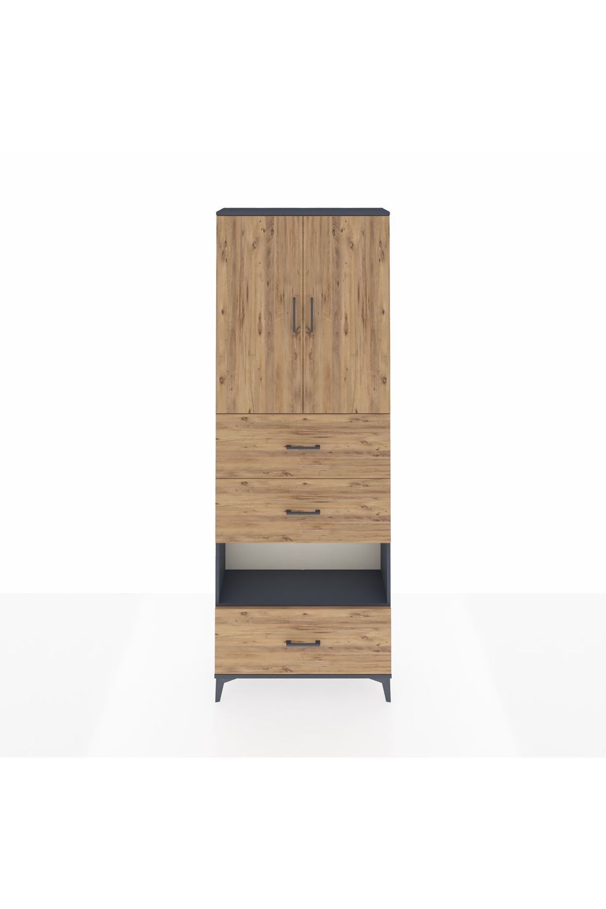 Arges Dolap 4 Raflı 3 Çekmeceli 2 Kapaklı 88x30x243 - S33M197V6A