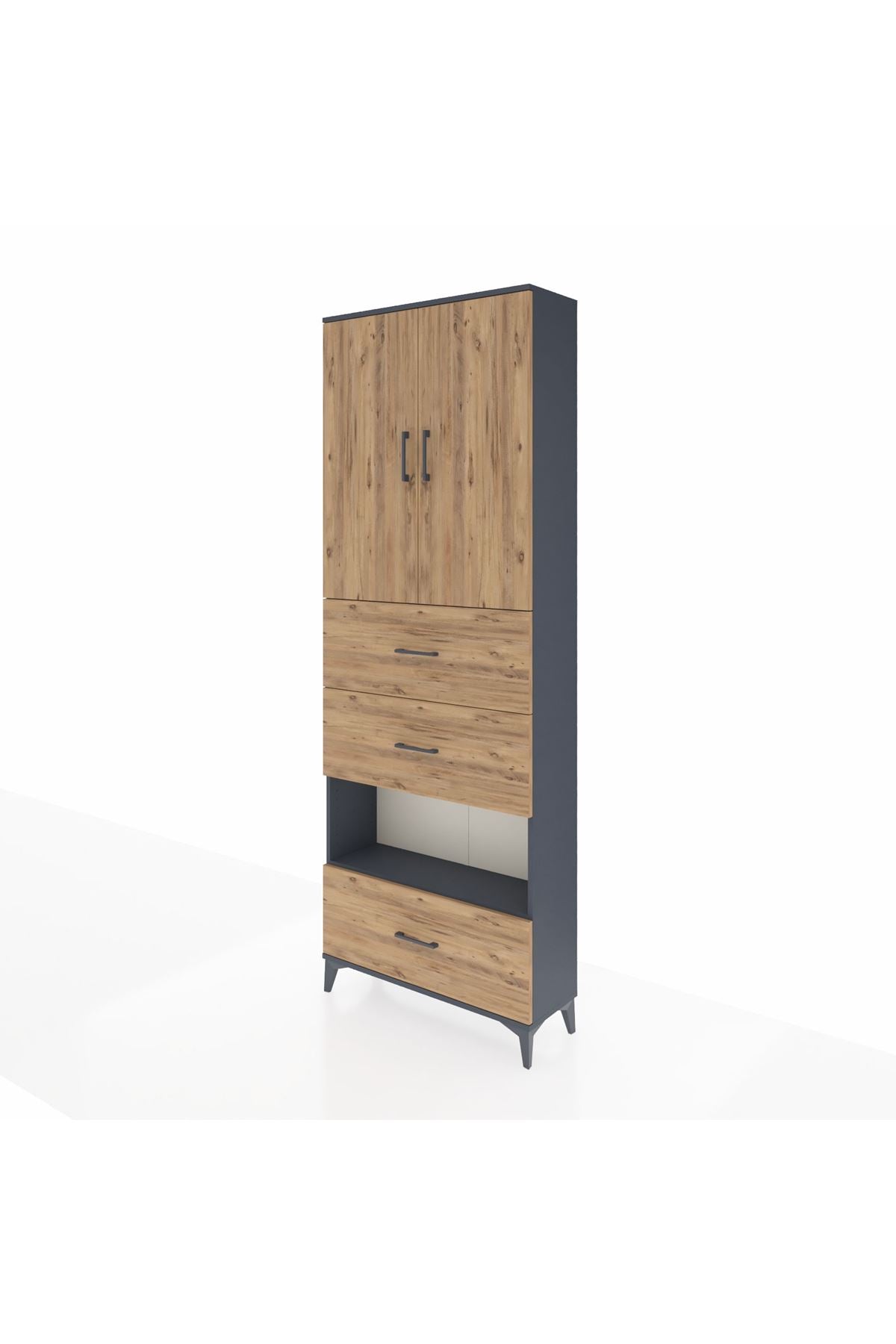 Arges Dolap 4 Raflı 3 Çekmeceli 2 Kapaklı 88x30x243 - S33M197V6A