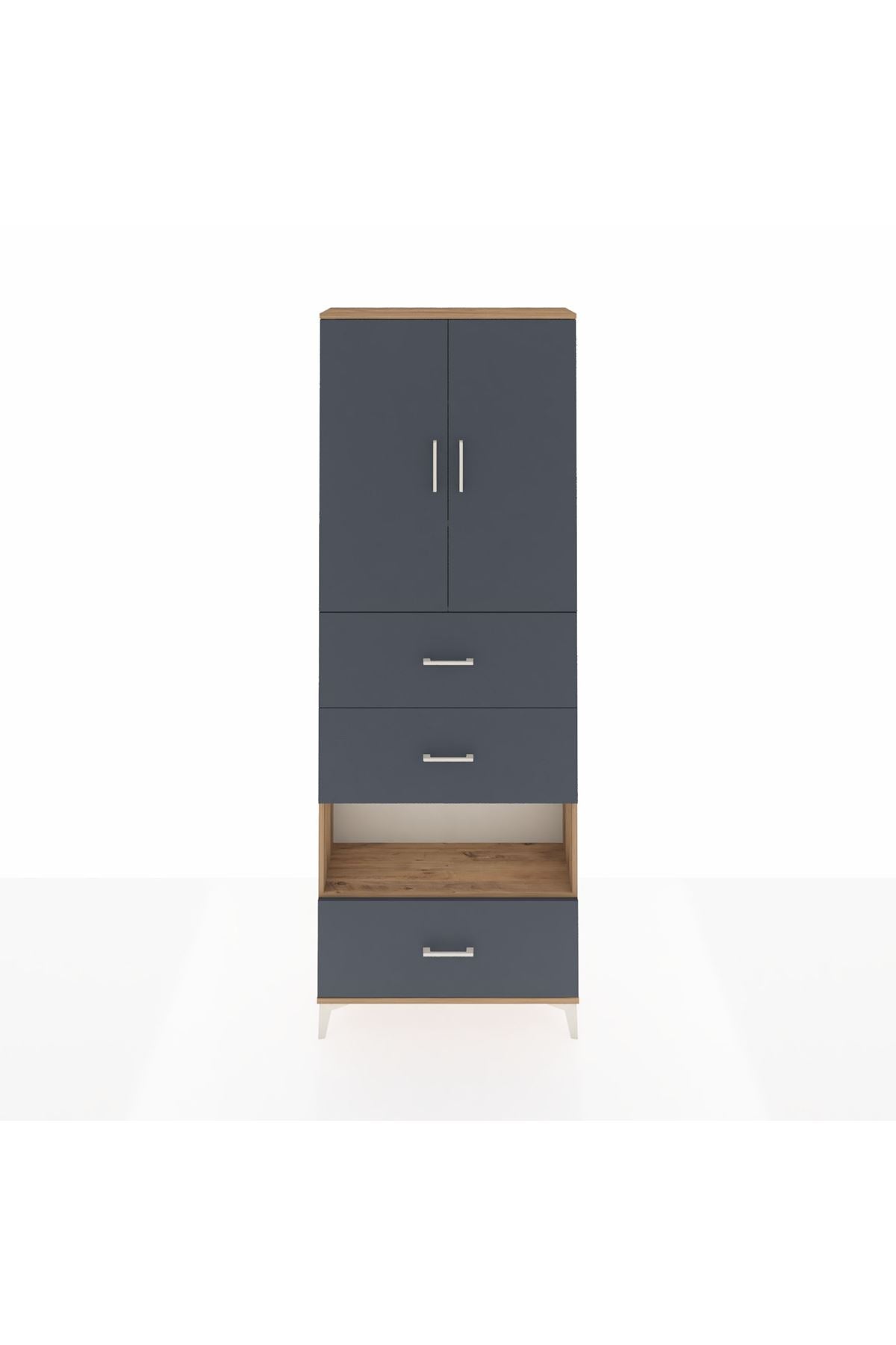 Arges Dolap 4 Raflı 3 Çekmeceli 2 Kapaklı 88x30x243 - S33M197V8A