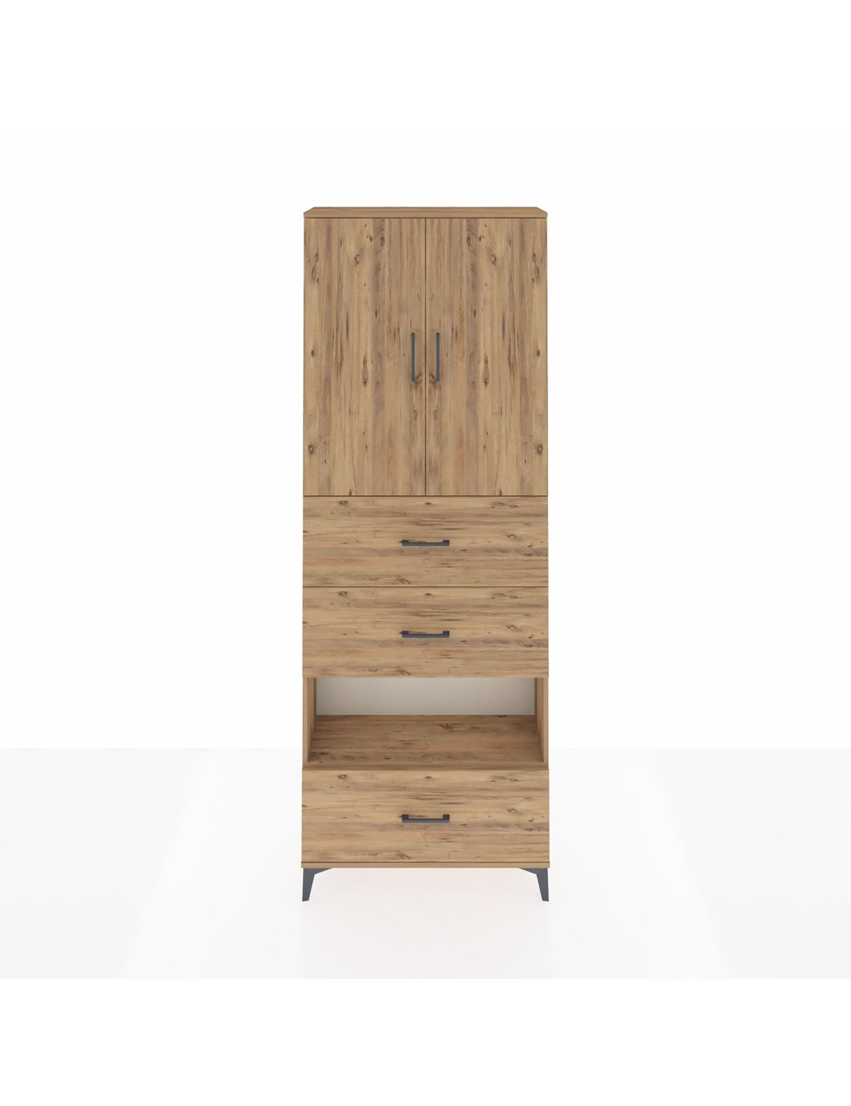 Arges Dolap 4 Raflı 3 Çekmeceli 2 Kapaklı 88x30x243 - S33M197V9A