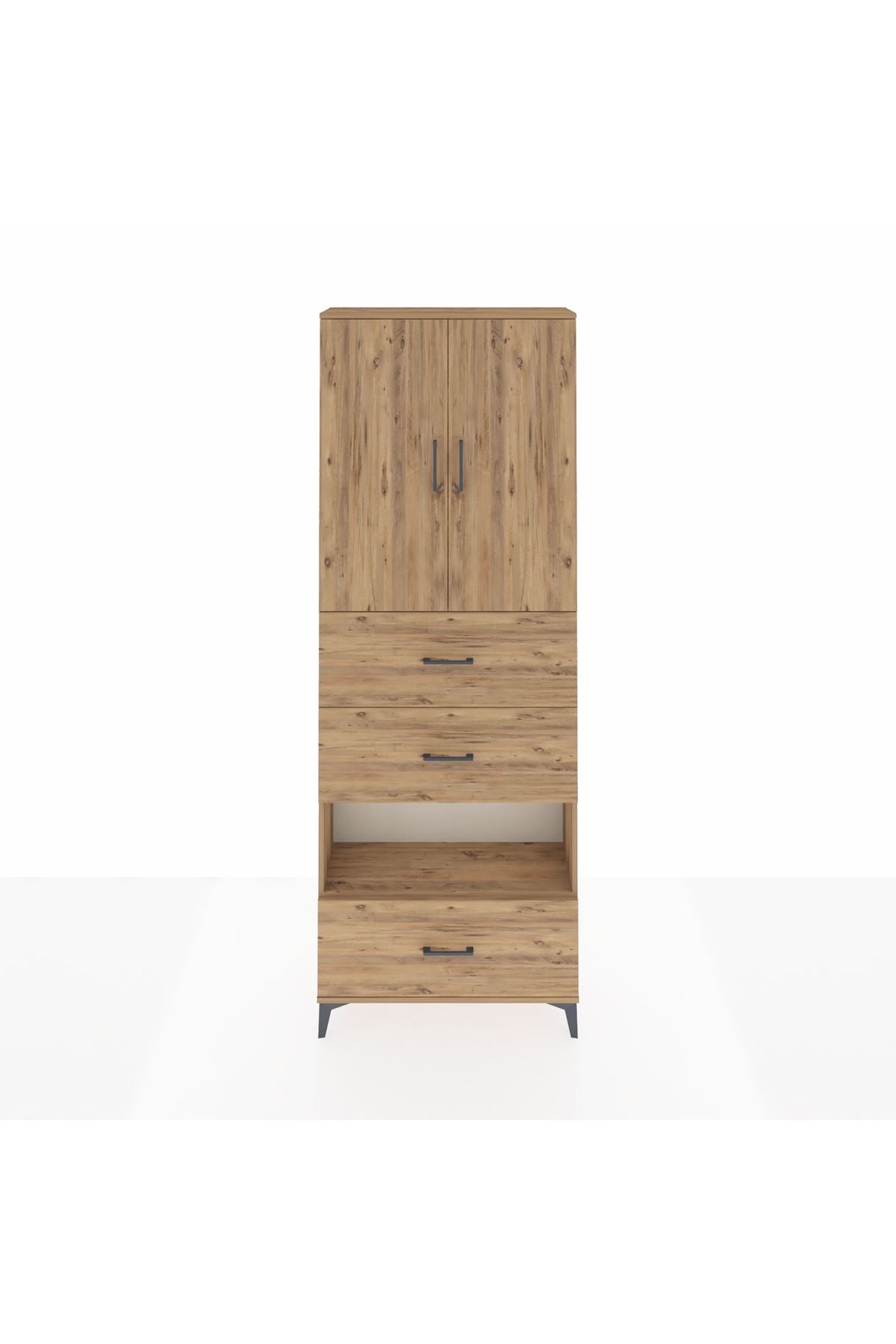 Arges Dolap 4 Raflı 3 Çekmeceli 2 Kapaklı 88x30x243 - S33M197V9A