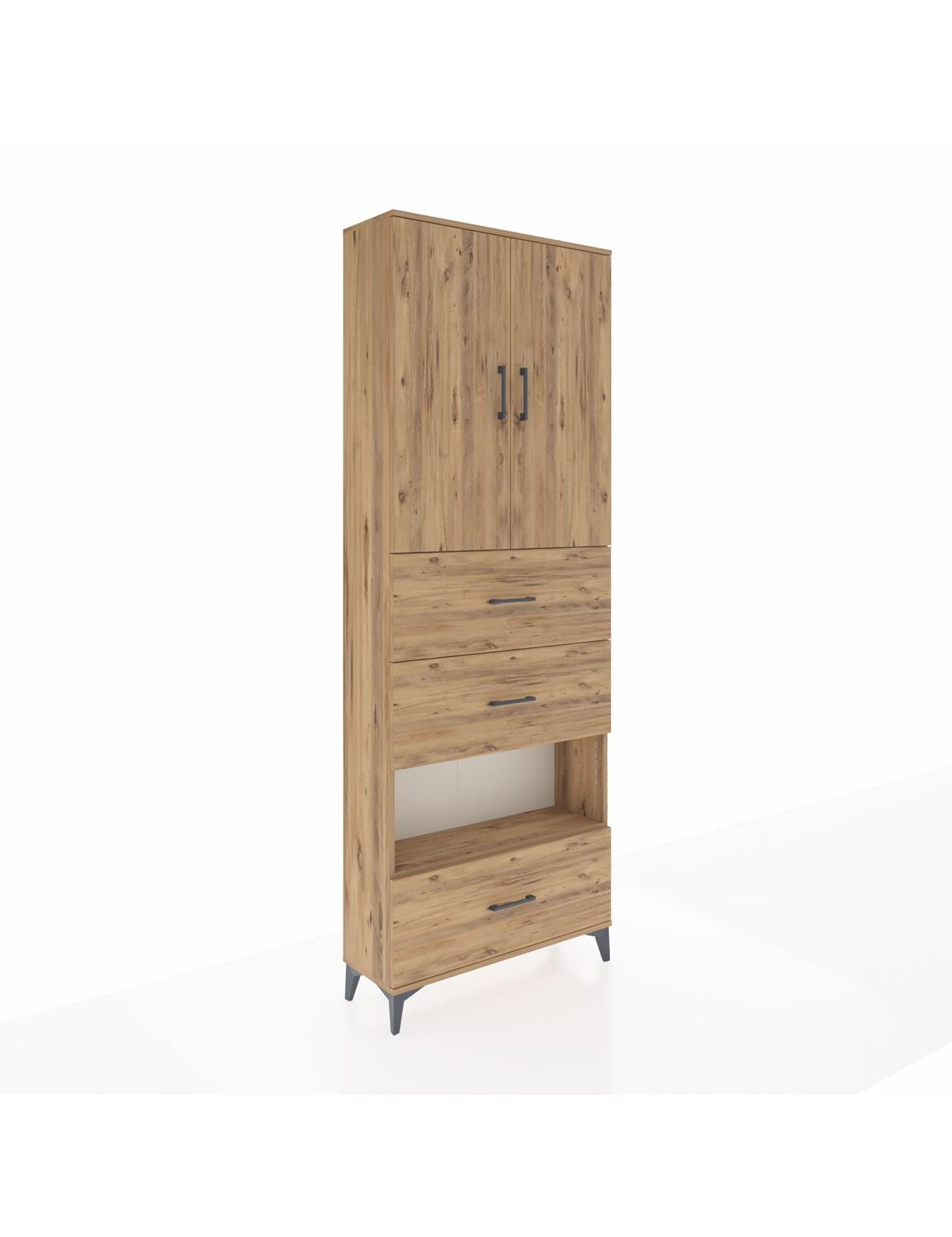 Arges Dolap 4 Raflı 3 Çekmeceli 2 Kapaklı 88x30x243 - S33M197V9A