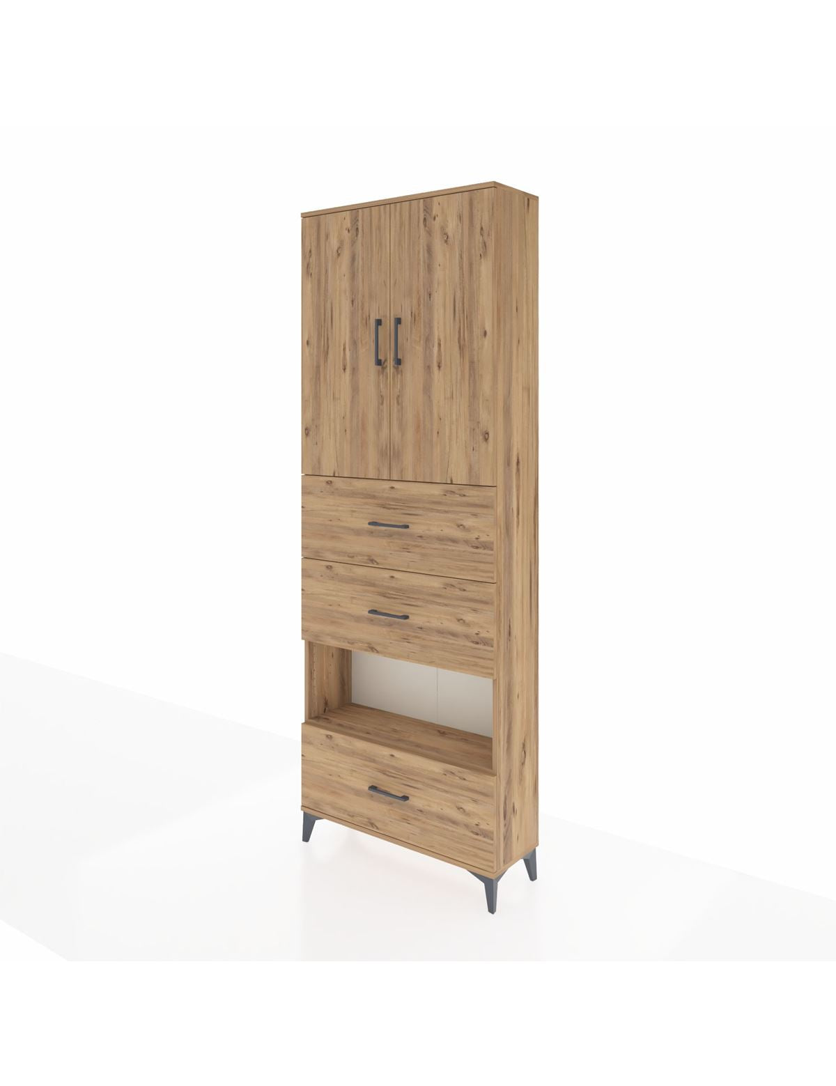 Arges Dolap 4 Raflı 3 Çekmeceli 2 Kapaklı 88x30x243 - S33M197V9A