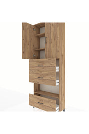 Arges Dolap 4 Raflı 3 Çekmeceli 2 Kapaklı 88x30x243 - S33M197V9A