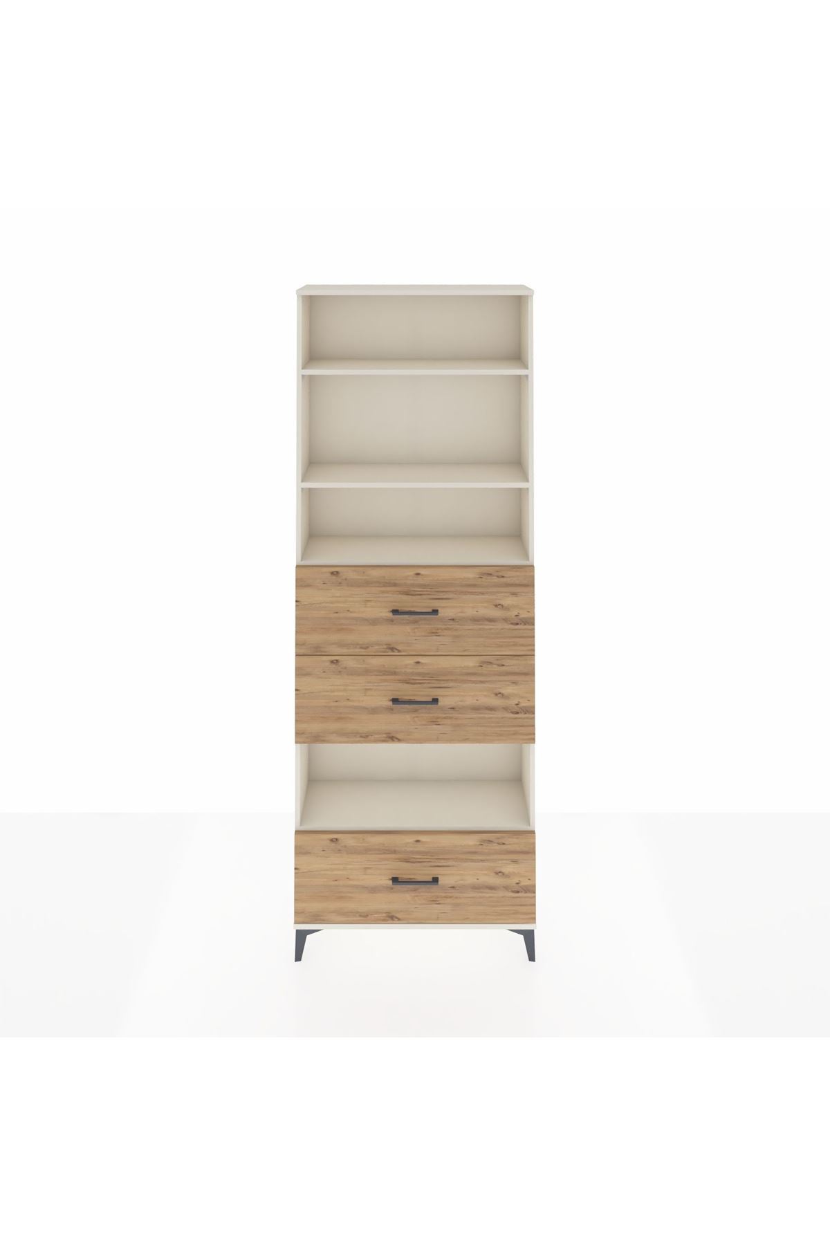 Arges Dolap 4 Raflı 3 Çekmeceli 88x30x243 - S33M198V3A