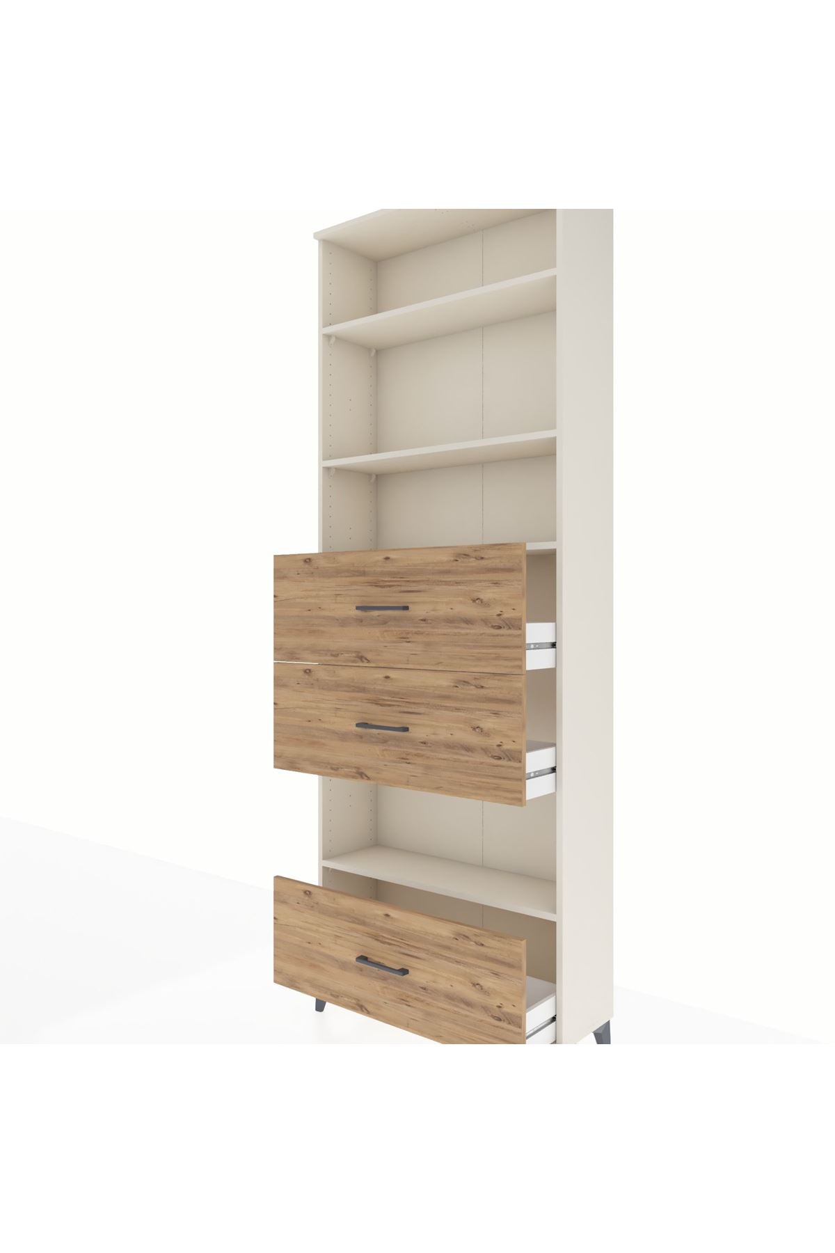 Arges Dolap 4 Raflı 3 Çekmeceli 88x30x243 - S33M198V3A