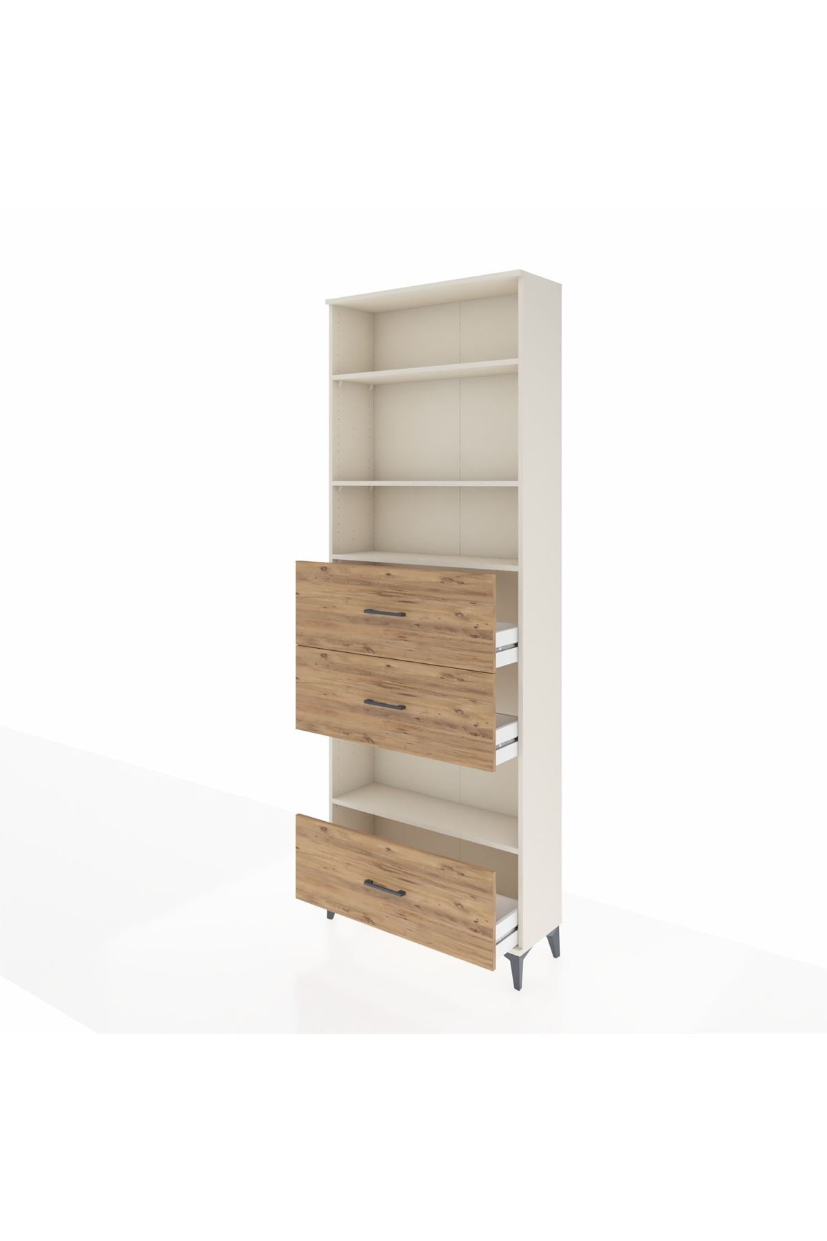 Arges Dolap 4 Raflı 3 Çekmeceli 88x30x243 - S33M198V3A
