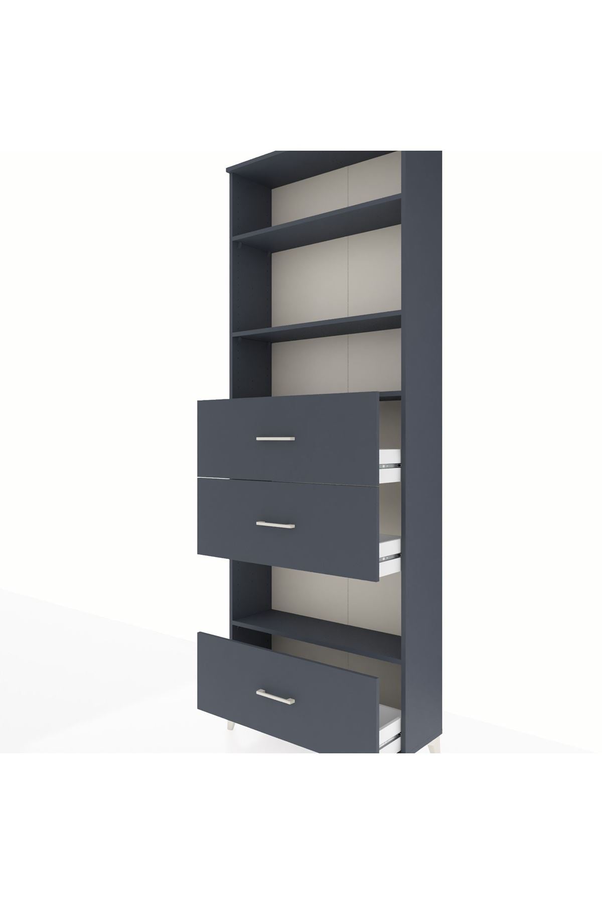 Arges Dolap 4 Raflı 3 Çekmeceli 88x30x243 - S33M198V5A