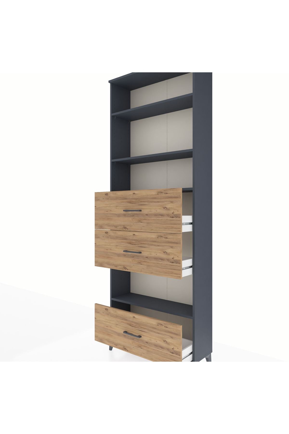 Arges Dolap 4 Raflı 3 Çekmeceli 88x30x243 - S33M198V6A