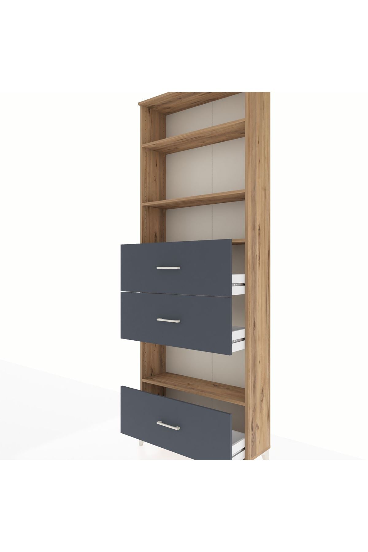 Arges Dolap 4 Raflı 3 Çekmeceli 88x30x243 - S33M198V8A