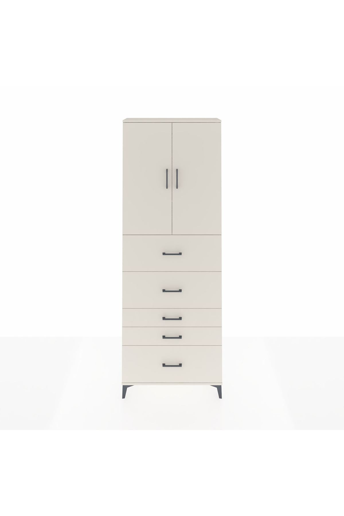 Arges Dolap 3 Raflı 5 Çekmeceli 2 Kapaklı 88x30x243 - S33M199V1A