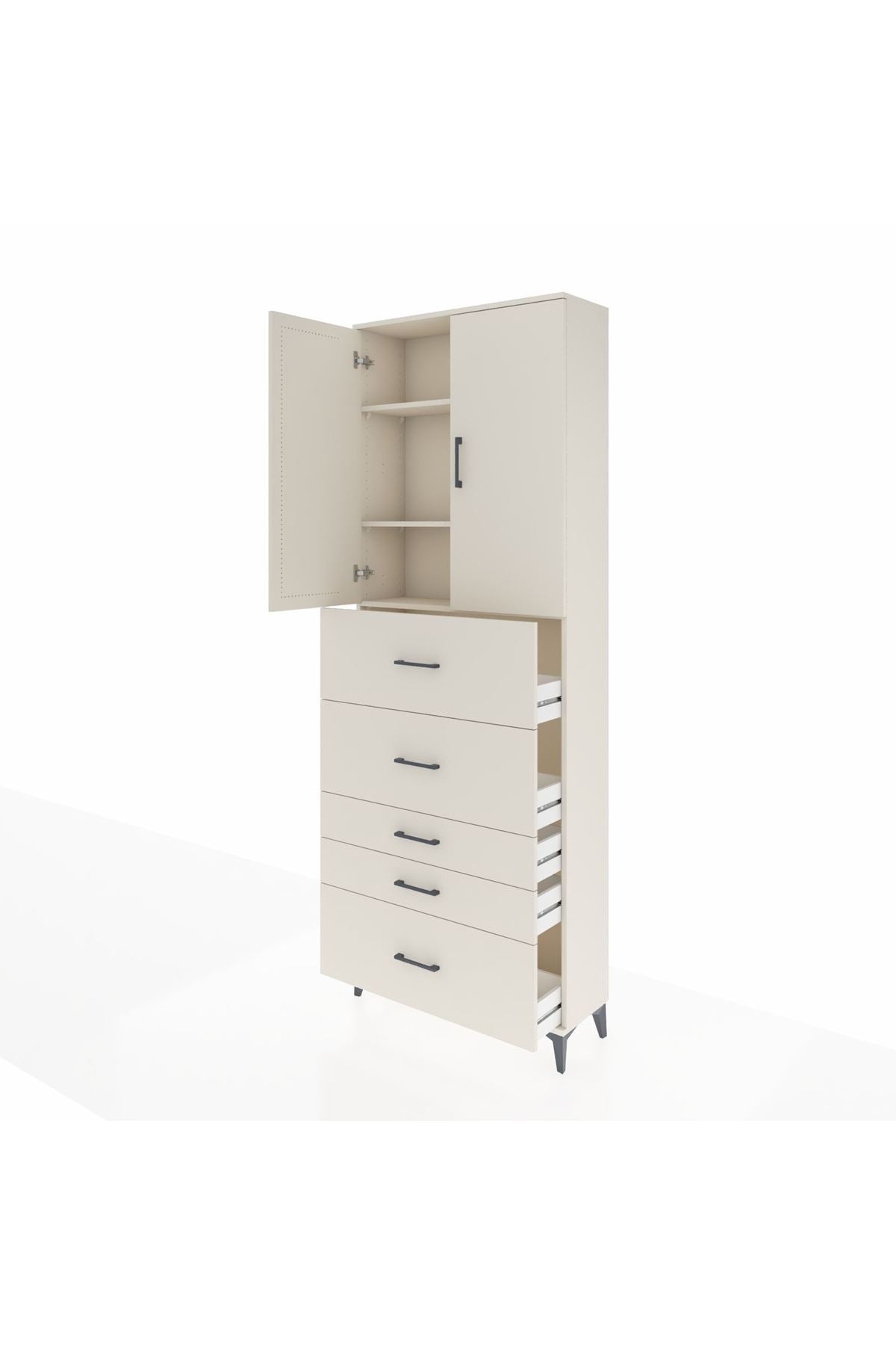 Arges Dolap 3 Raflı 5 Çekmeceli 2 Kapaklı 88x30x243 - S33M199V1A