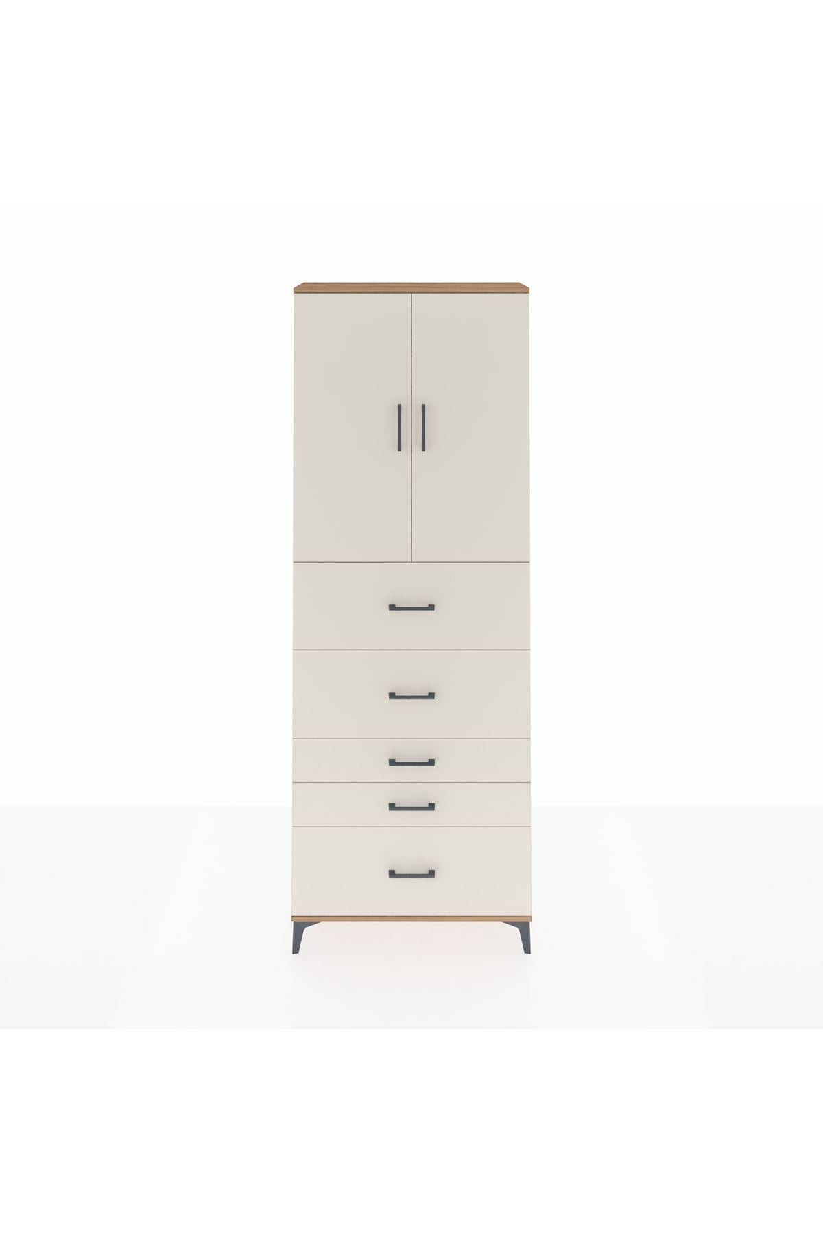 Arges Dolap 3 Raflı 5 Çekmeceli 2 Kapaklı 88x30x243 - S33M199V7A