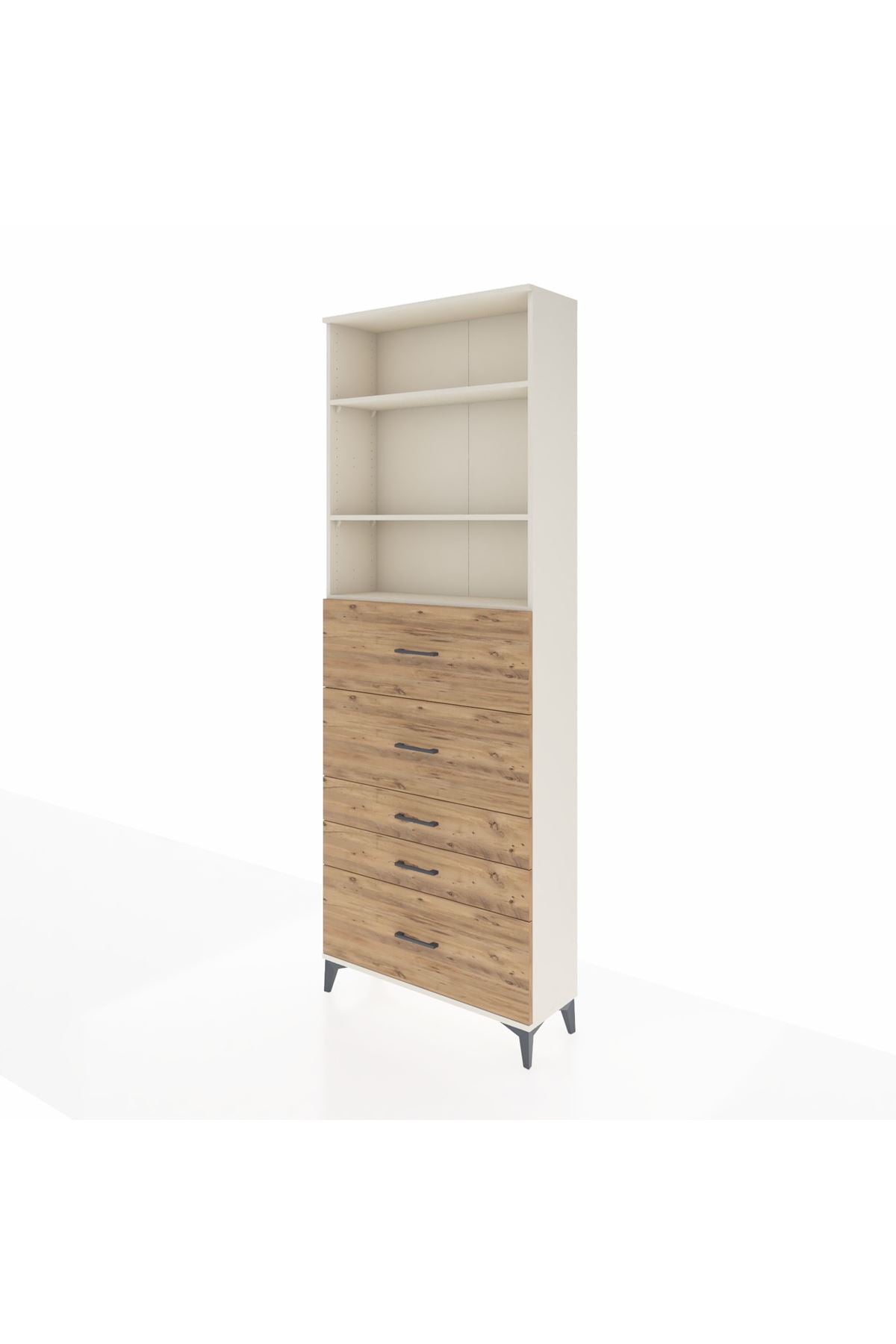 Arges Dolap 3 Raflı 5 Çekmeceli 88x30x243 - S33M200V3A