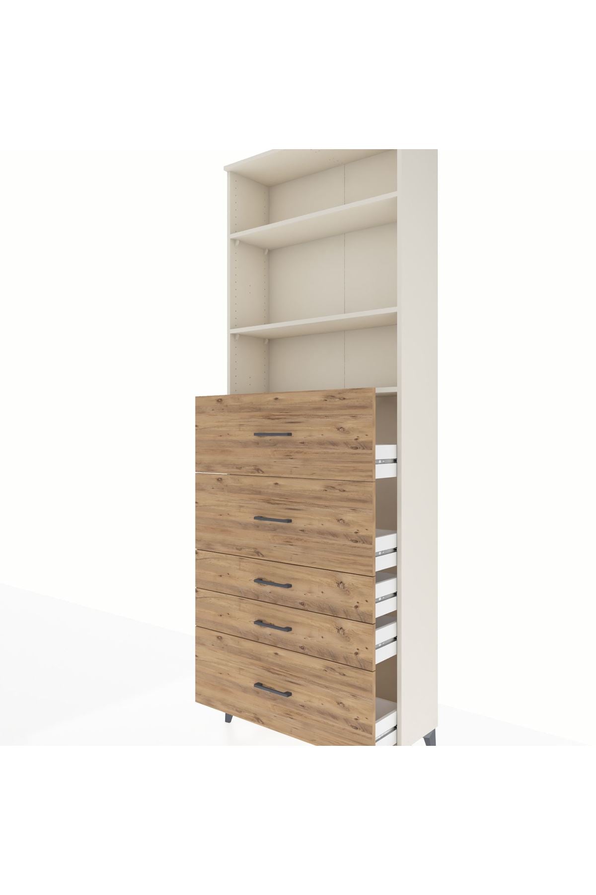Arges Dolap 3 Raflı 5 Çekmeceli 88x30x243 - S33M200V3A