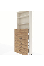 Arges Dolap 3 Raflı 5 Çekmeceli 88x30x243 - S33M200V3A