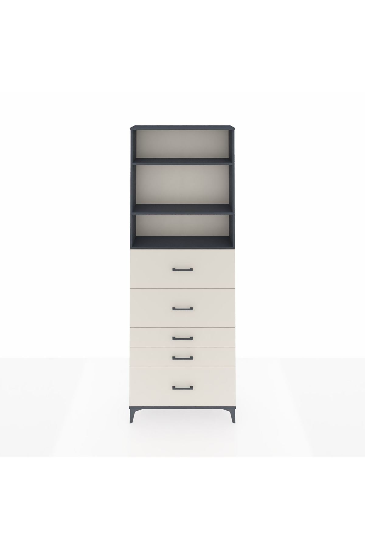 Arges Dolap 3 Raflı 5 Çekmeceli 88x30x243 - S33M200V4A
