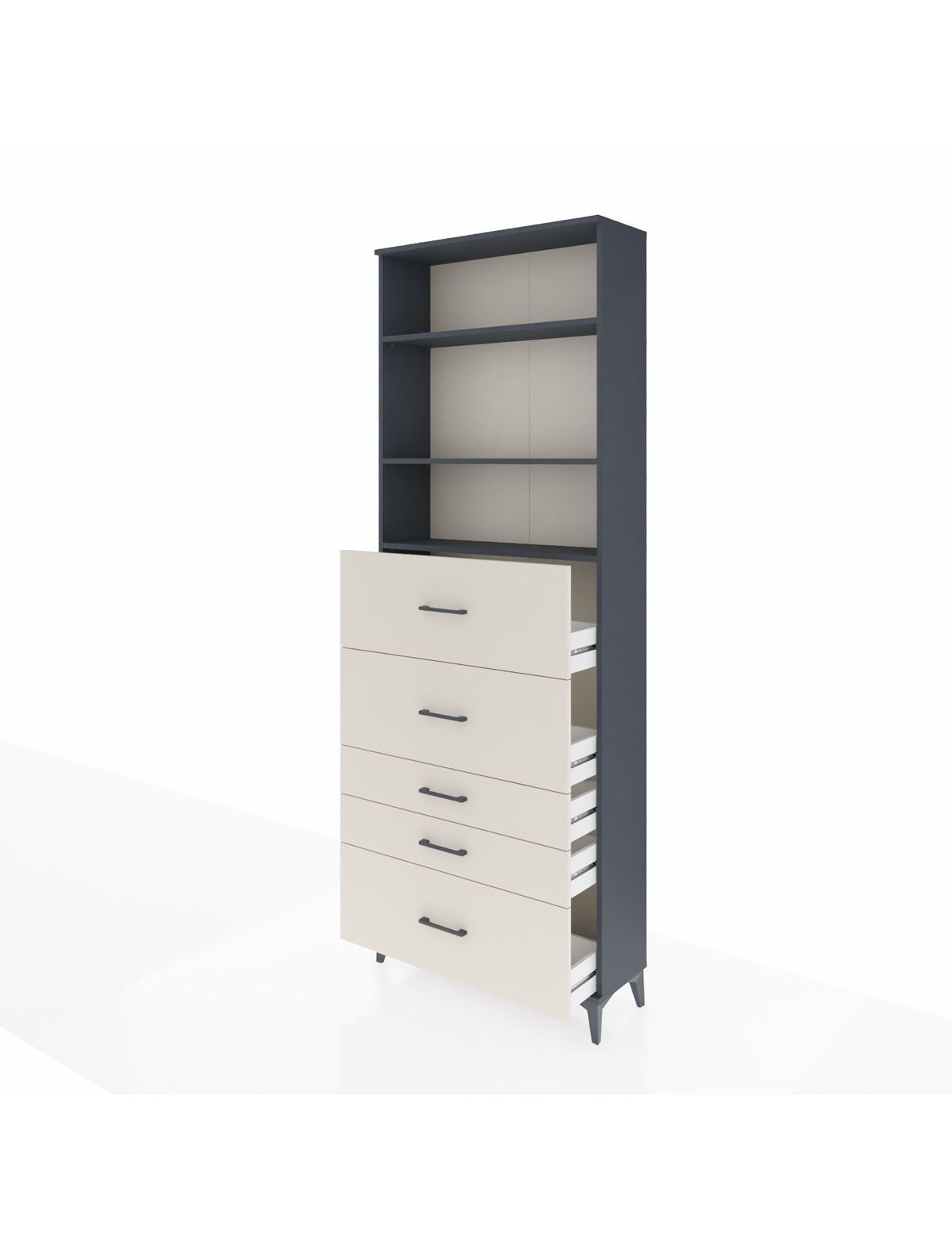 Arges Dolap 3 Raflı 5 Çekmeceli 88x30x243 - S33M200V4A