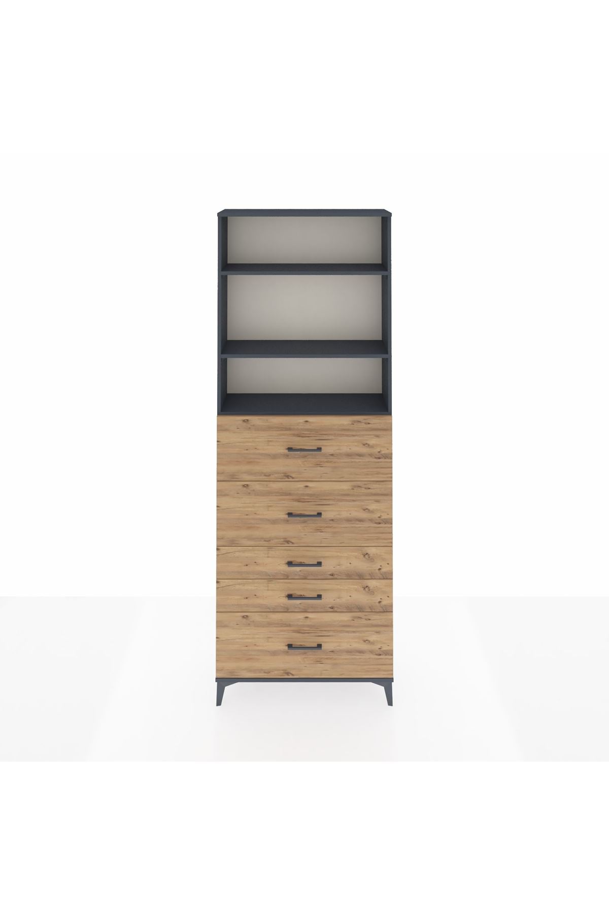 Arges Dolap 3 Raflı 5 Çekmeceli 88x30x243 - S33M200V6A
