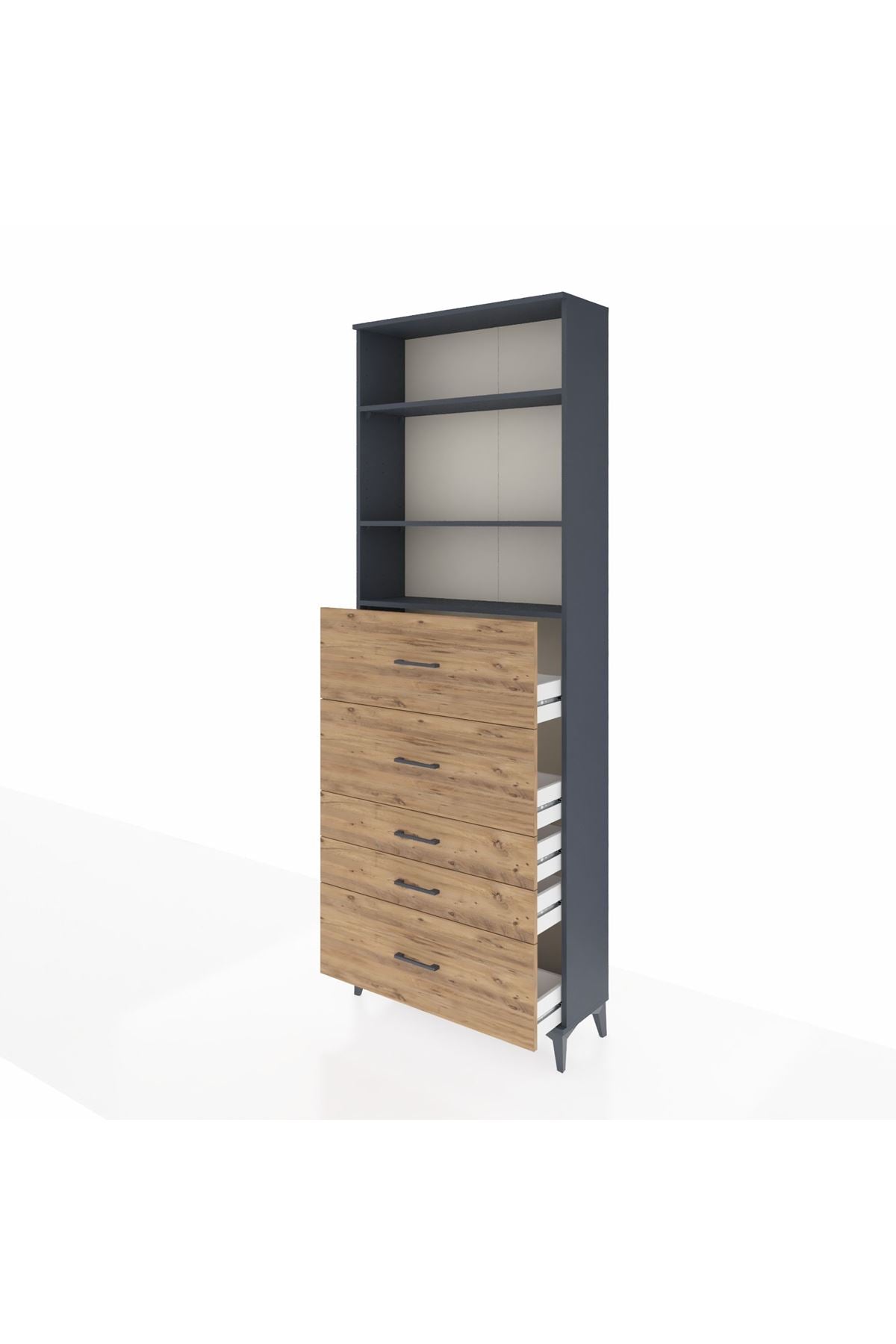 Arges Dolap 3 Raflı 5 Çekmeceli 88x30x243 - S33M200V6A