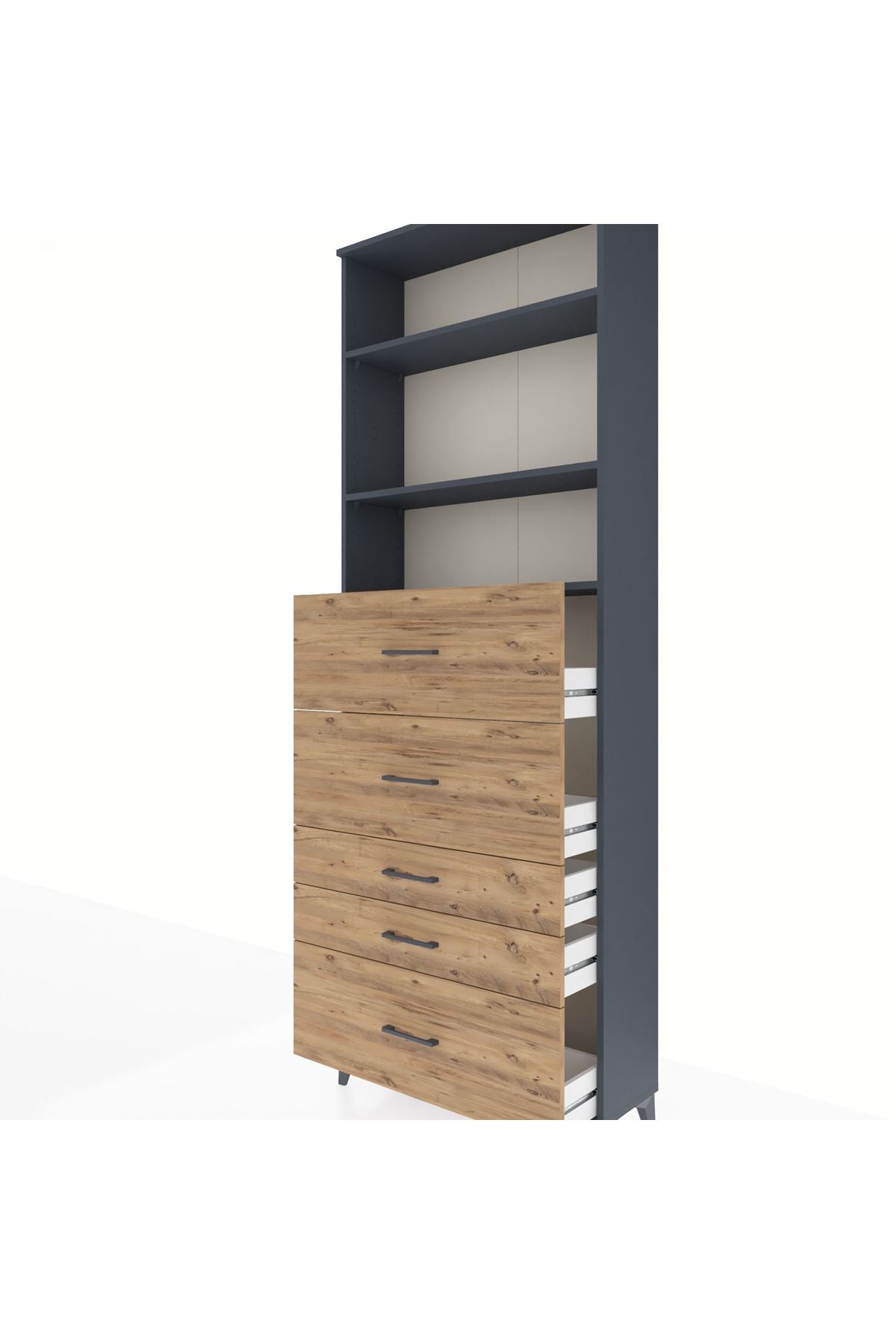 Arges Dolap 3 Raflı 5 Çekmeceli 88x30x243 - S33M200V6A