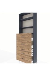 Arges Dolap 3 Raflı 5 Çekmeceli 88x30x243 - S33M200V6A