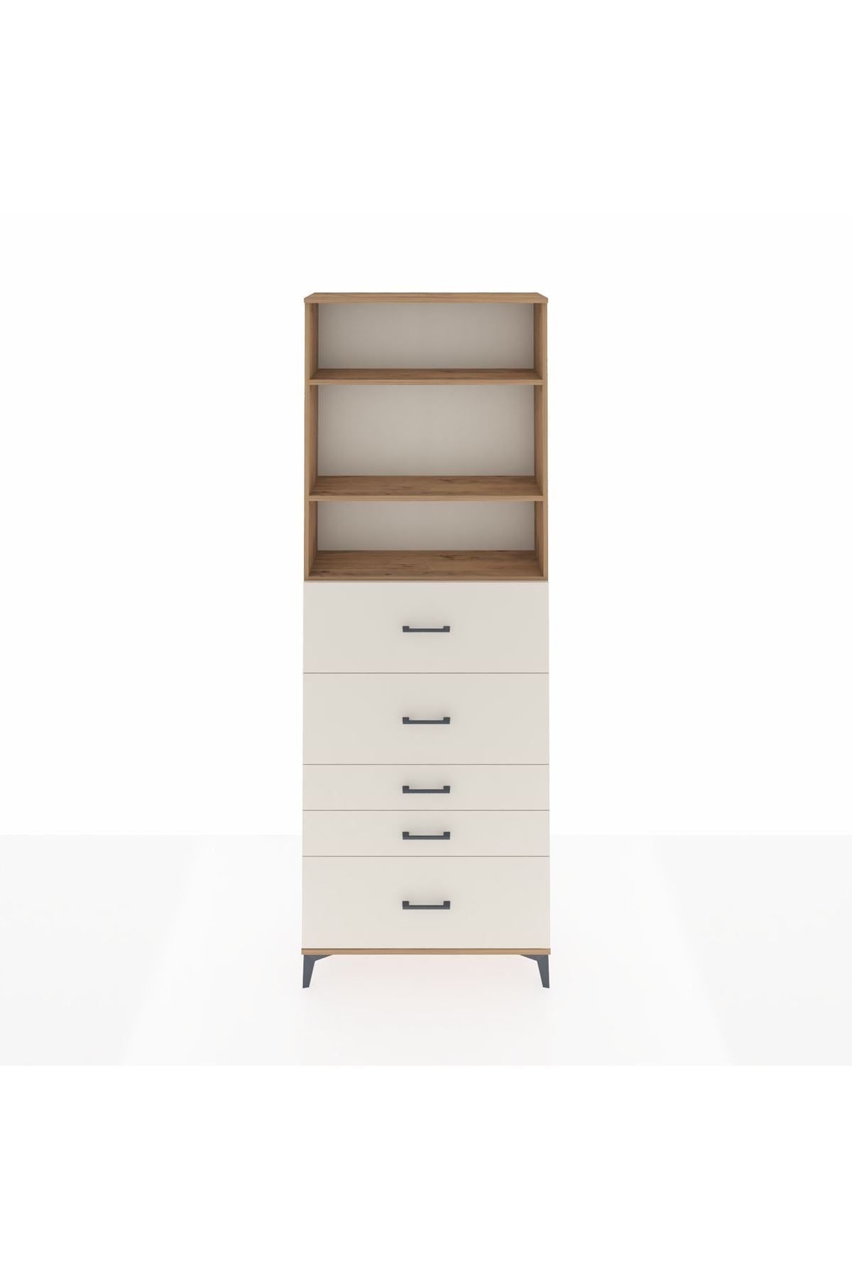Arges Dolap 3 Raflı 5 Çekmeceli 88x30x243 - S33M200V7A