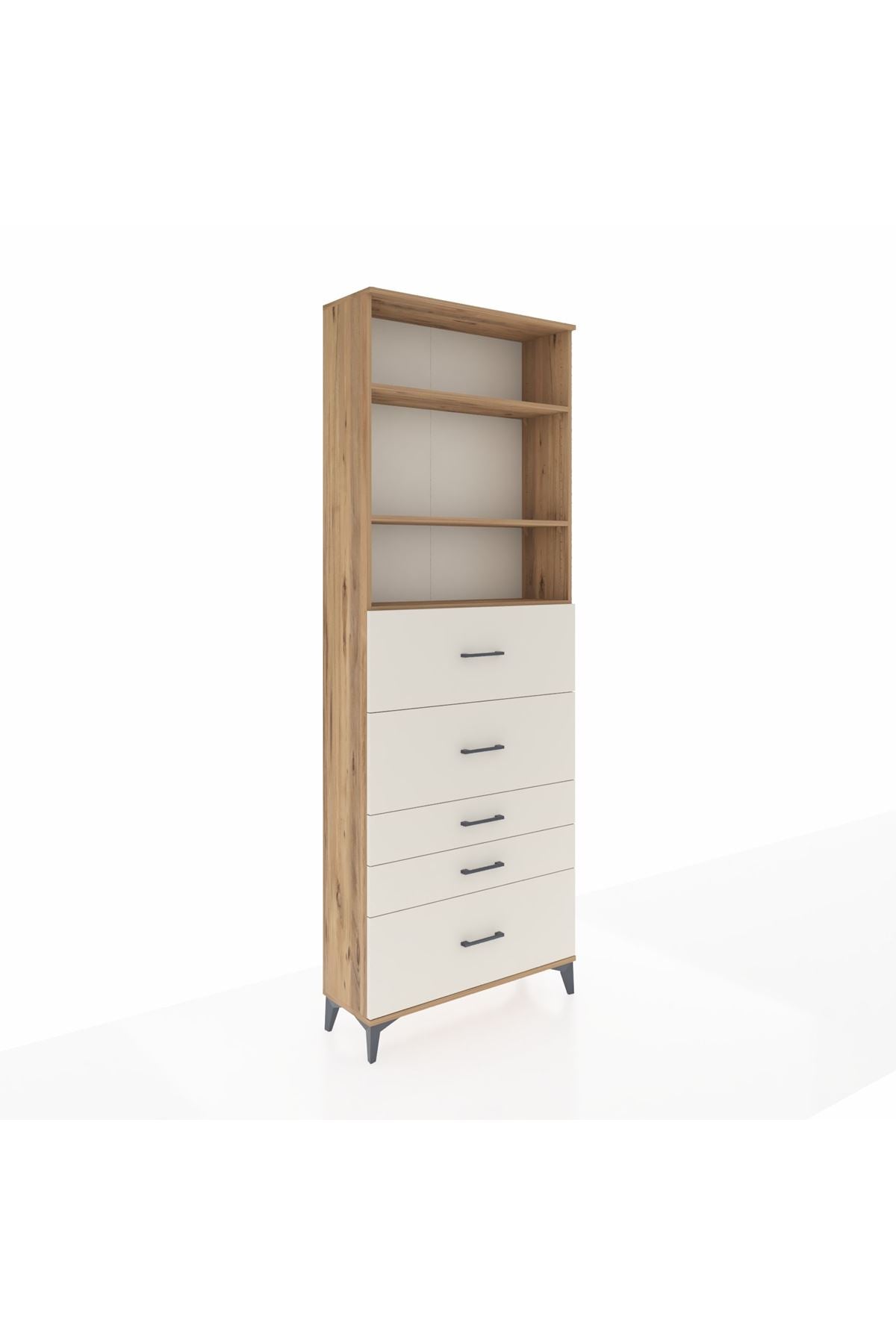 Arges Dolap 3 Raflı 5 Çekmeceli 88x30x243 - S33M200V7A