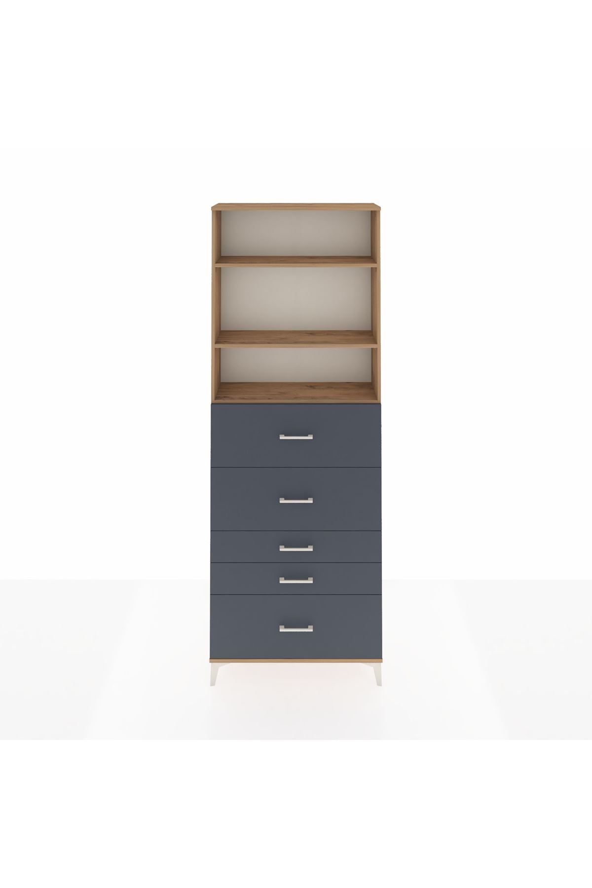Arges Dolap 3 Raflı 5 Çekmeceli 88x30x243 - S33M200V8A
