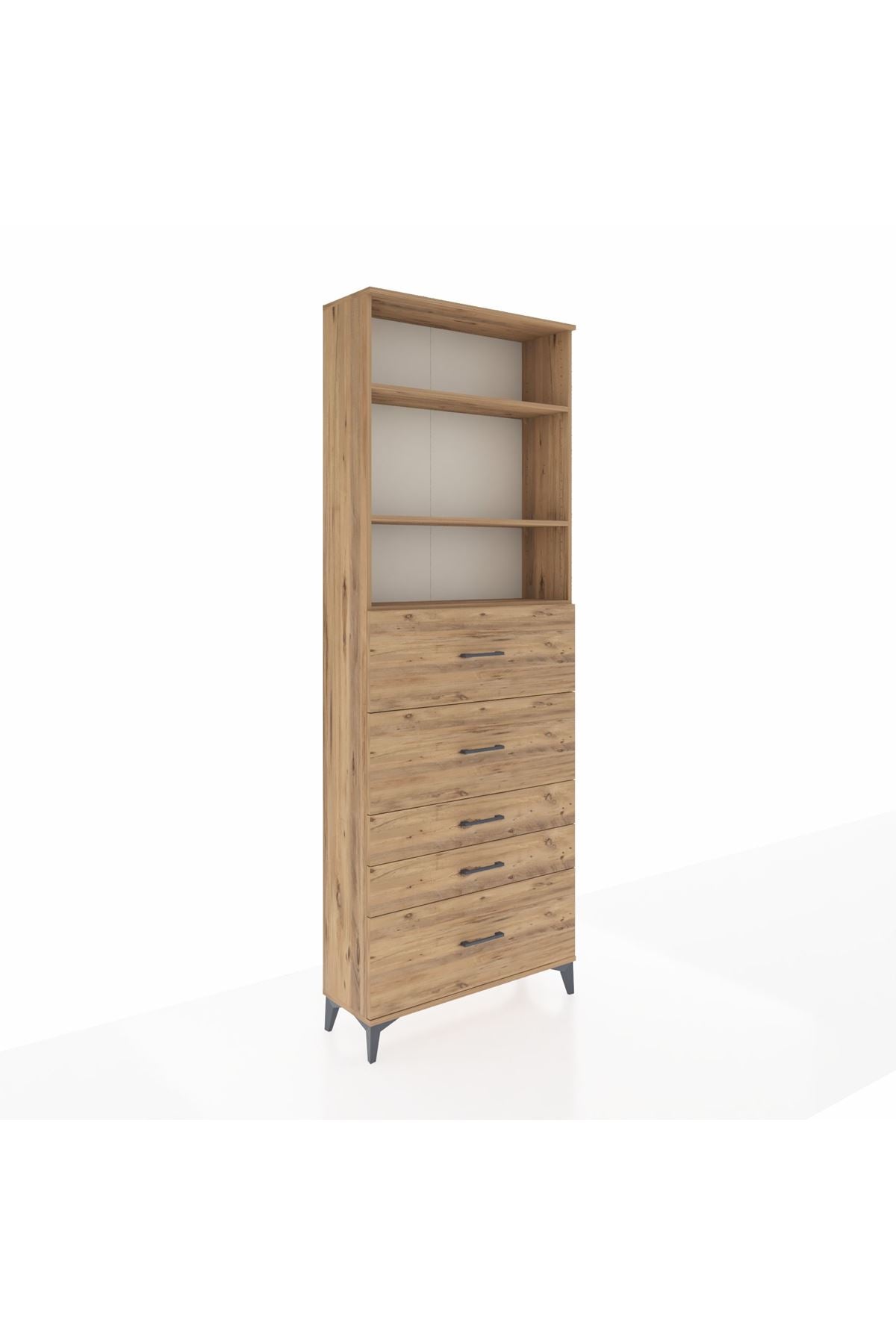 Arges Dolap 3 Raflı 5 Çekmeceli 88x30x243 - S33M200V9A