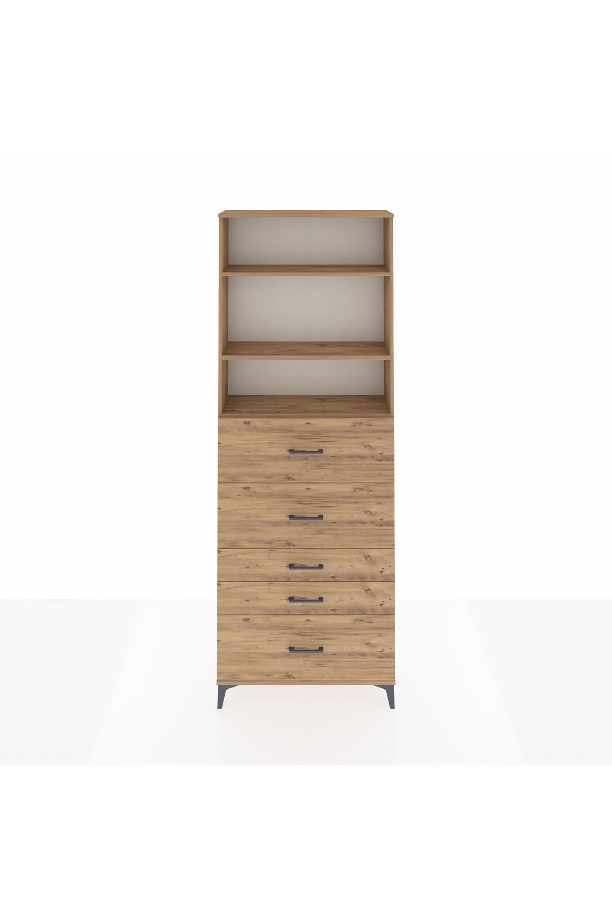 Arges Dolap 3 Raflı 5 Çekmeceli 88x30x243 - S33M200V9A