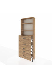 Arges Dolap 3 Raflı 5 Çekmeceli 88x30x243 - S33M200V9A