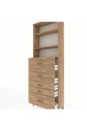 Arges Dolap 3 Raflı 5 Çekmeceli 88x30x243 - S33M200V9A