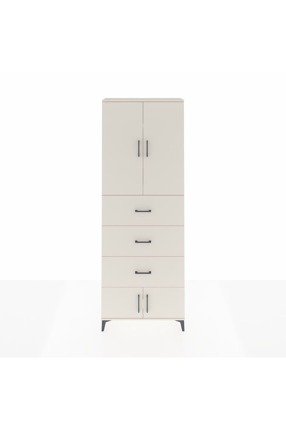 Arges Dolap 3 Raflı 3 Çekmeceli 4 Kapaklı 88x30x243 - S33M201V1A